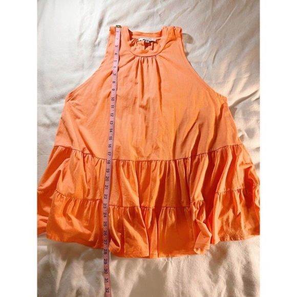 Favlux Fashion Women's Dark Orange Peach Mini Dress Sleeveless Open Back‎ Size M - Picture 7 of 8